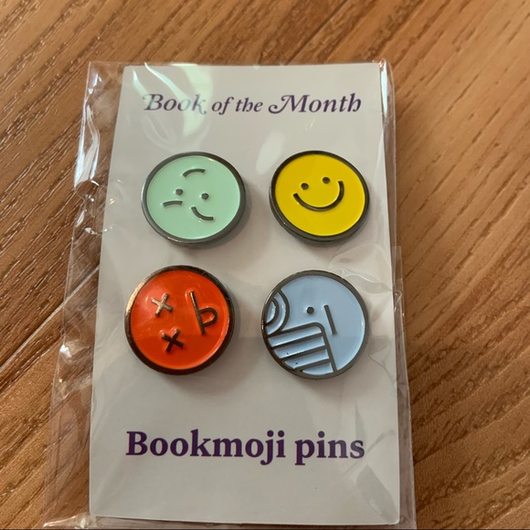 NWT Book of the Month Bookmoji Emoji Enamel Pins - Picture 3 of 7
